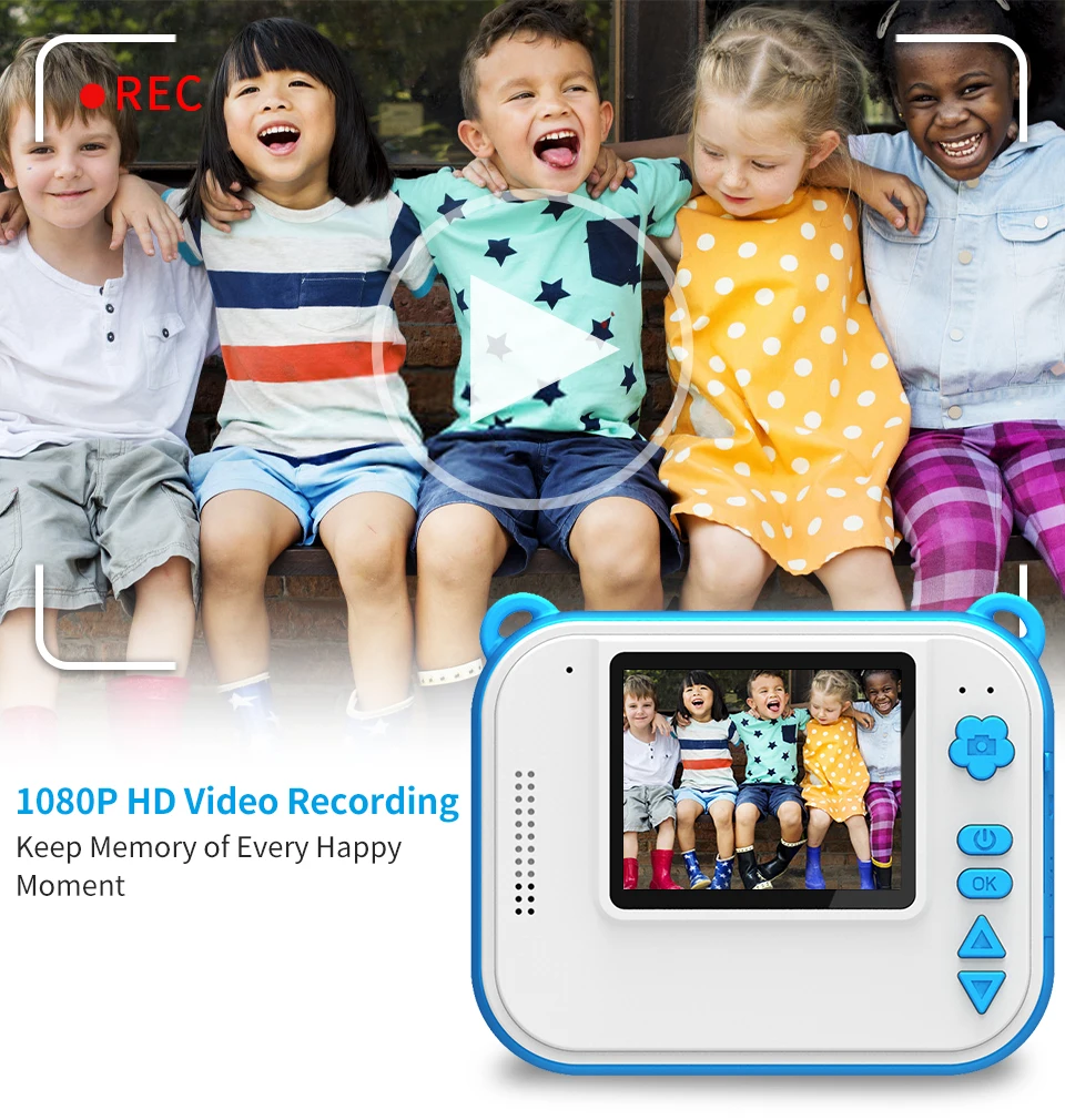 Children's Camera With Print Kids Instant Print Camera Digital Photo Camera Girl's Toy Child Camera Video Boy's Birthday Gift