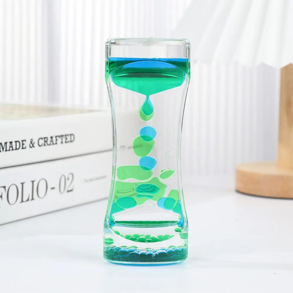 Double Color Oil Leak Hourglass Toys Liquid Timer Dynamic Oil Drop Waist Crafts Ornaments Home Decoration Gifts