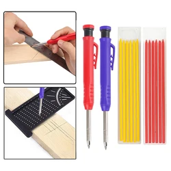 Jeu de crayons de bricolage, fils de recharge, affûteur intégré, trou profond pour charpentier, outil de marqueur mécanique Arc 