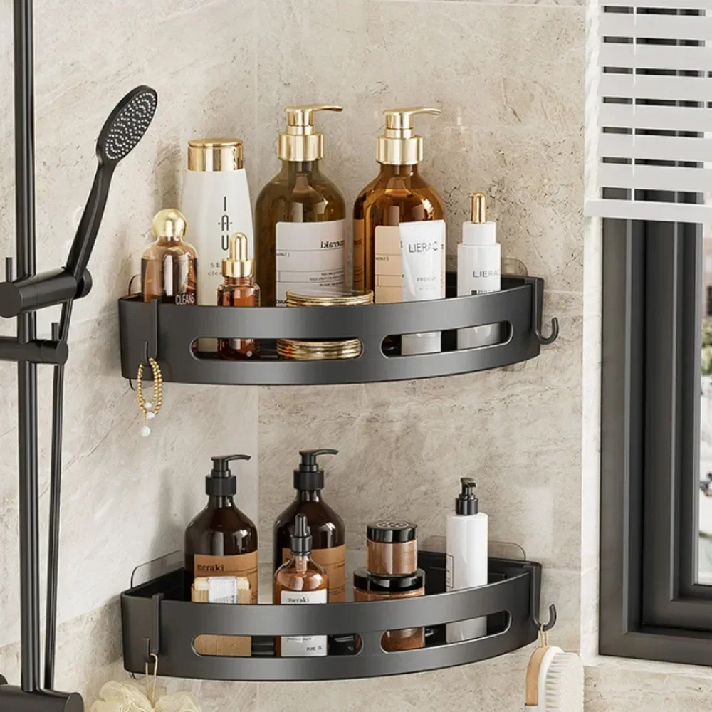 HOT 2025 New Bathroom Shelf Makeup Storage Organizer Shampoo Rack Shower Shelf Bathroom Accessories No Drill Wall Shelf 6