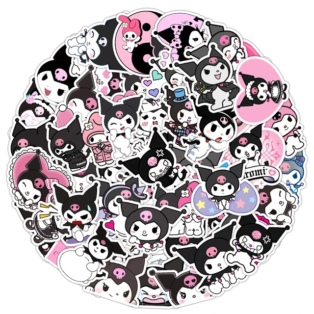 120pcs Cute Kuromi Stickers Skateboard Guitar Luggage Computer Cup Box  Decals