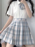 ZOKI Plaid Women Pleated Skirt Bow Knot Summer High Waist Preppy Girls Dance Mini Skirt Cute A Line Harajuku Sexy Japan Faldas - Image 4