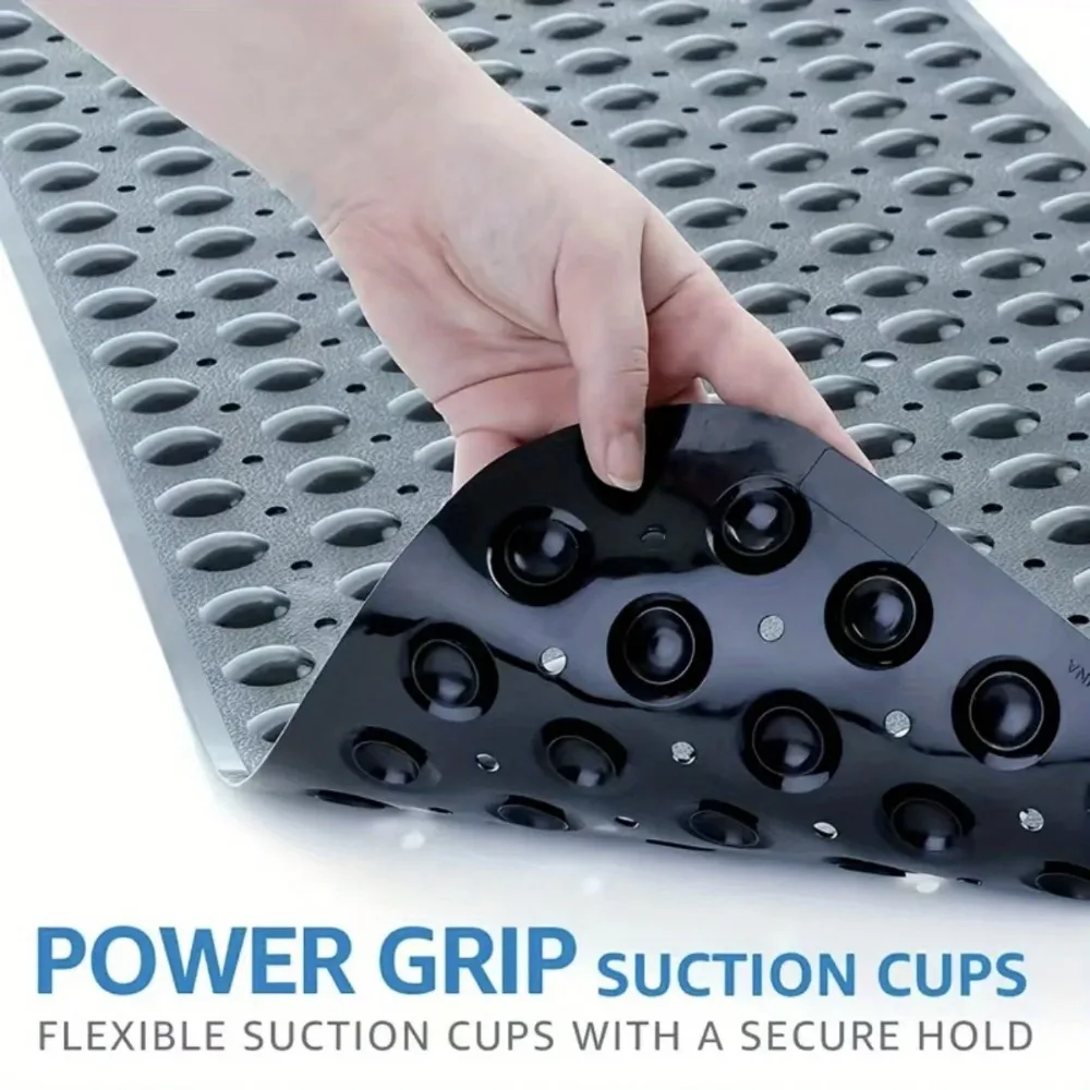 non-slip bathtub mat shower mat  with drain holes and suction cups machine washable household bathroom shower carpet bathroom 4