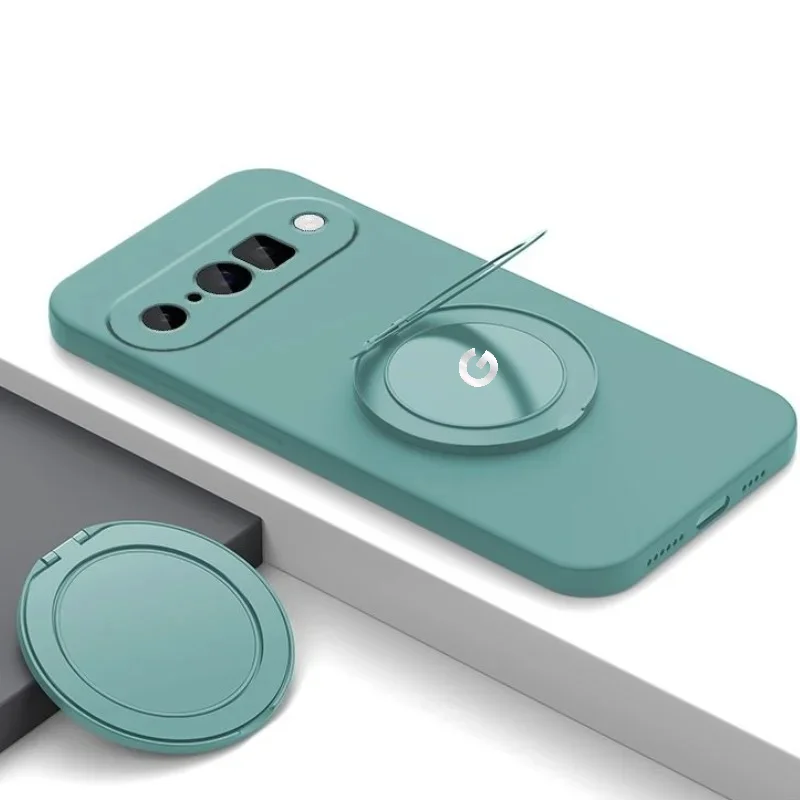 Premium Liquid Silicone Case with Rotating Bracket - Anti-drop Cover and Enhanced Skin Feel