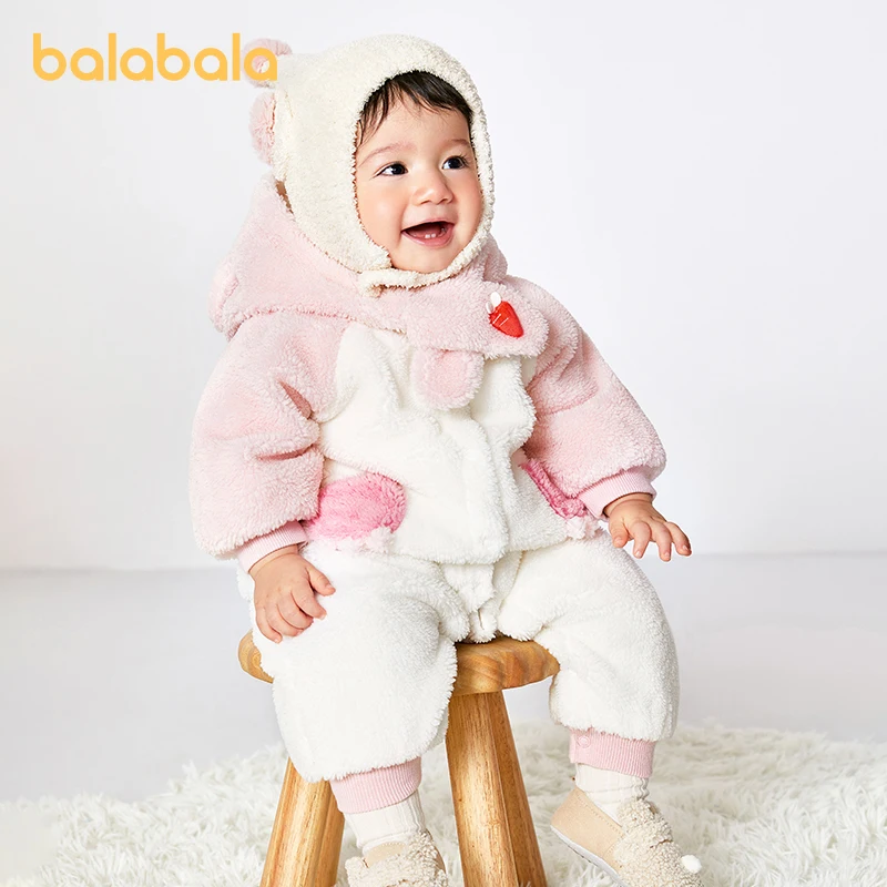 

Balabala Infant Girl Jumpsuit Winter Quilted Fashionable Cute Warm Comfortable Onesie