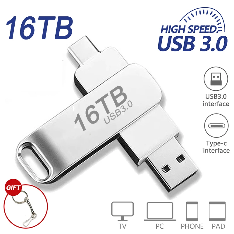 Flash Drive - Memoria USB 3.0 para iPhone, 1 TB, memoria externa para  iPhone, iPad, Android, PC (color negro)