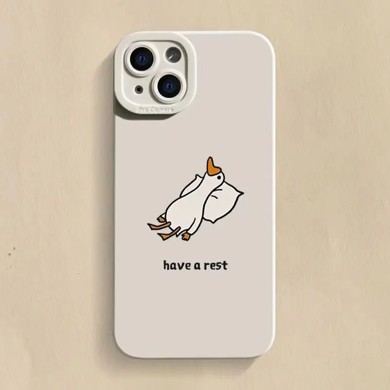 Cartoon Duck Silicone Case with Lens Protection - Soft Back Cover