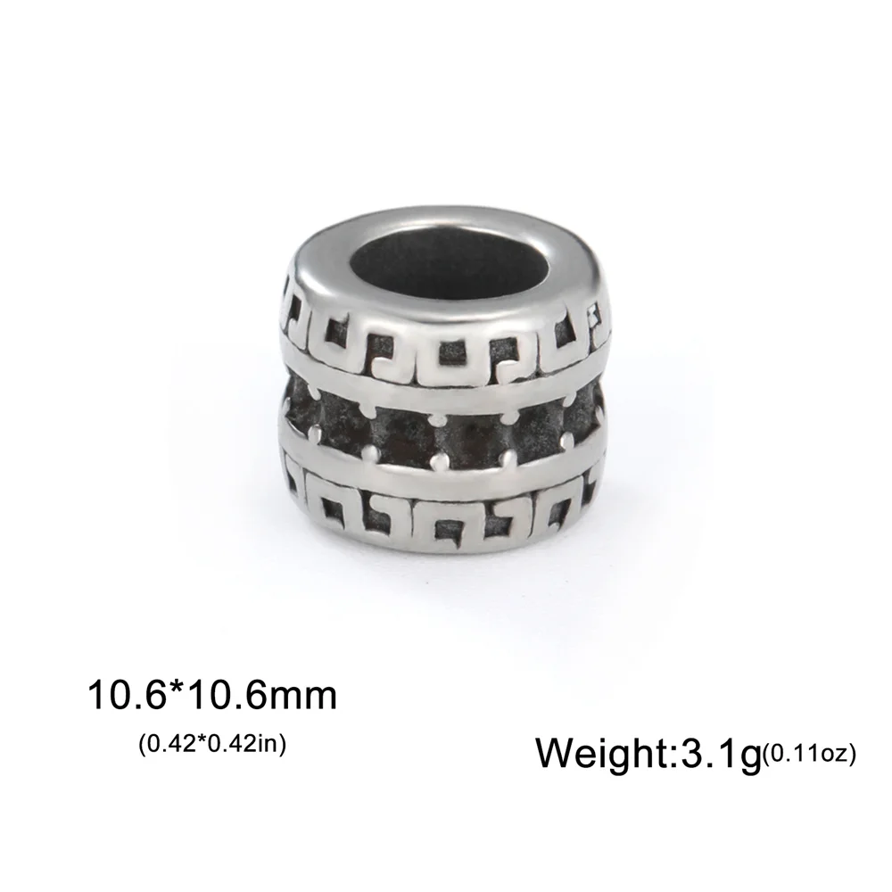 Set of 5 Vintage-Style Stainless Steel Charms