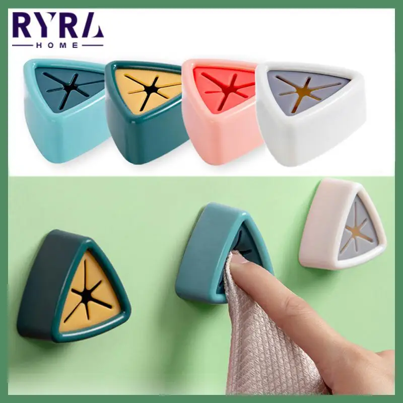 Towel Holder Adhesive Wall Racks Washing Cloth Rag Hook Free Punch