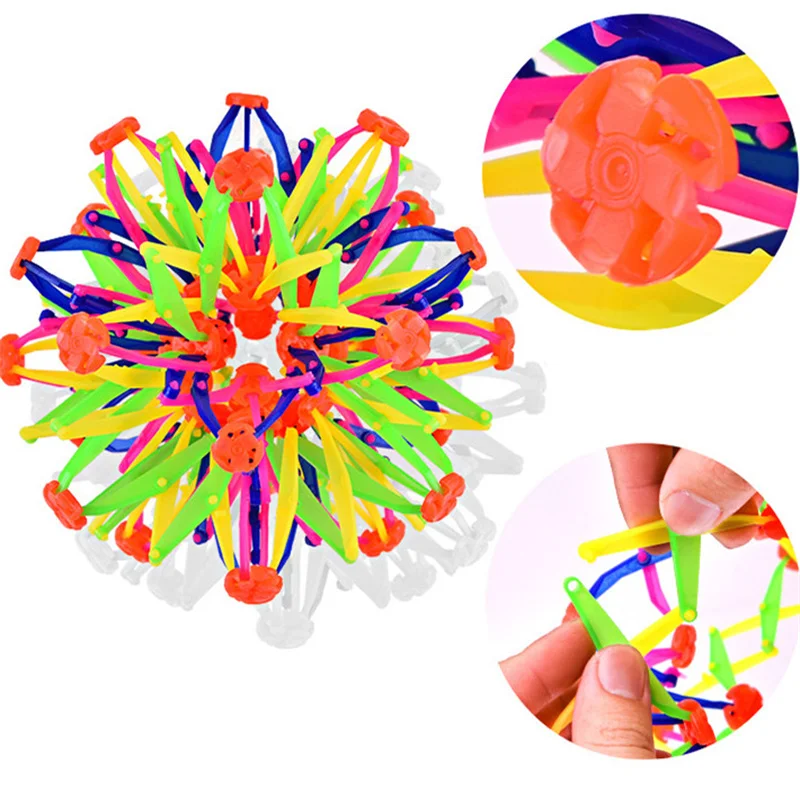 Colorful retractable ball kid magic Indoor outdoor flower ball throwing ball game parent-child interactive toy kid sensory toys 2