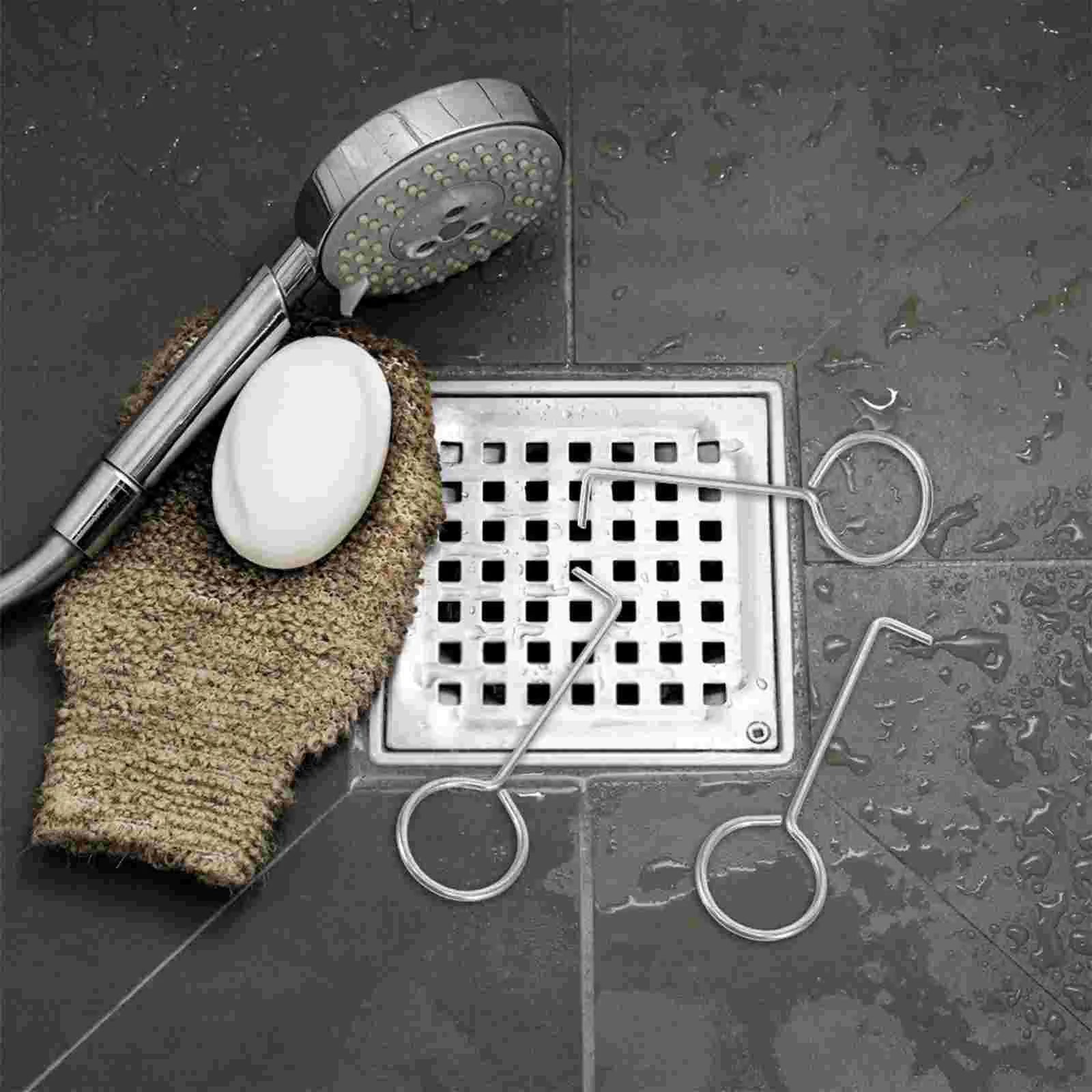 10 Pcs Floor Drain Handle Hook Shower Kitchen Sink Strainer Lifting Grate Remove Tool Hooks Hair Drain Lifting Hook