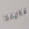 Colored Crystal Star Love Heart Shiny Silver Hollowed Smudging Rainbow Flower Jelly Embossed Nail Art Stickers Manicure Decals 2