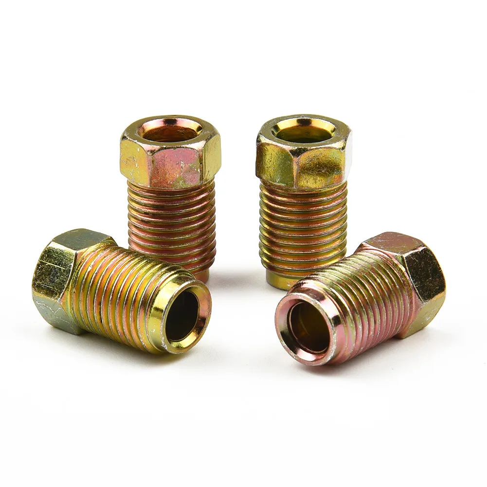 6pcs Brake Pipe 2 Qty 2 Way Female Brake Pipe Connector With 4 M10 10mm Male Nuts Short 3/16 " Union 10mm X 1mm