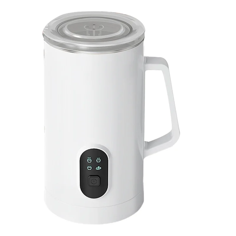 4-In-1 Electric Milk Frother 400W 590Ml Hot And Cold Milk Foamer Silent Operation Stainless Steel US Plug