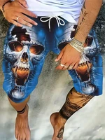 Men's 3D Skull Print Shorts Customized Polyester Cool Casual Comfortable Vacation Surfboard Beach Summer Loose Fashion Shorts 2