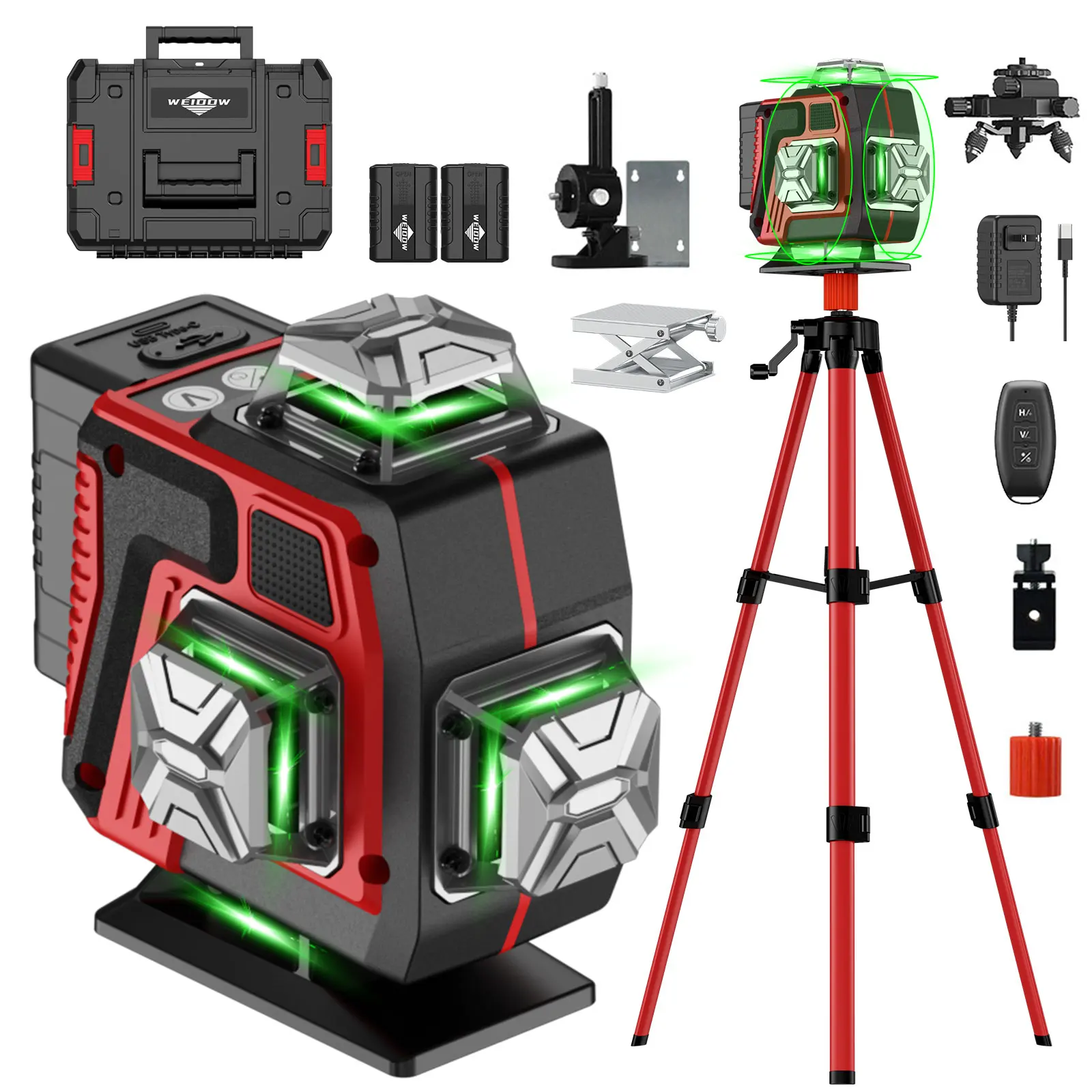 4D 16 Lines Professional Lazer Level L 360 Self Leveling 4x360&deg; Cross Line Laser with Tripod Nivel Laserfor Build Tools