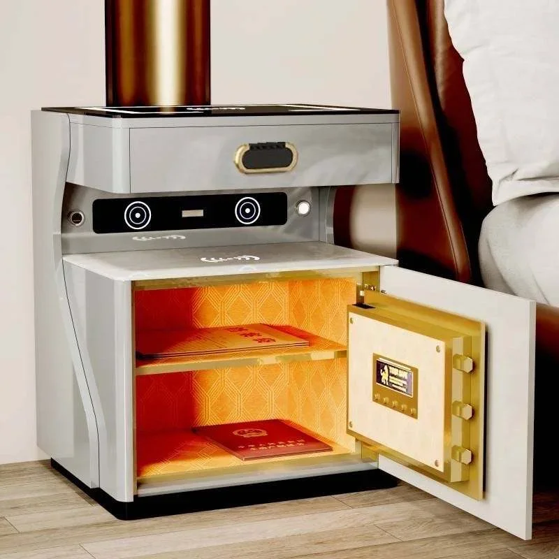Smart Bedside Table Safe Integrated Simple Modern Bedroom Storage Cabinet Safe Password Lock Cabinet