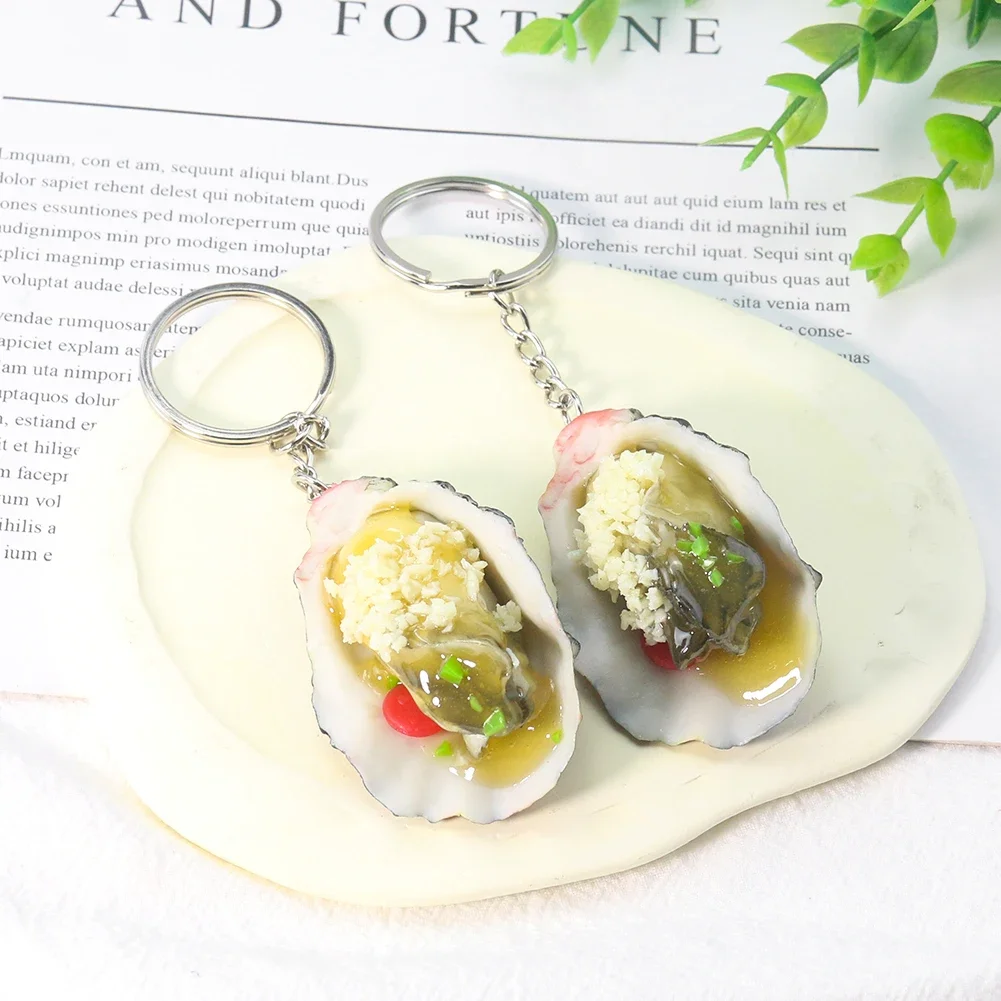 Simulazione Cibo Portachiavi Frutti Di Mare Ostrica Ciondolo In Pvc Accessori Per Chiavi Auto Zaino Fascino Ristorante Cliente Regalo Chef Cuoco Porta