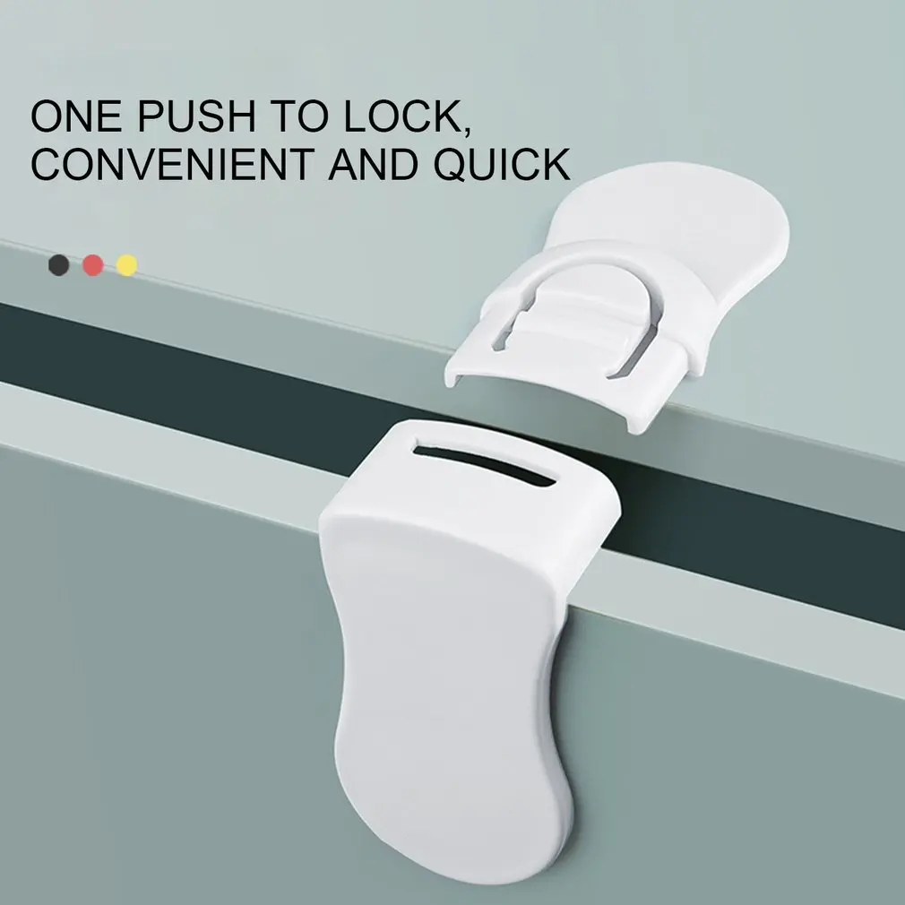 

1PCS Safety Lock Drawer Lock Kid Anti-Pinching Hand Plastic White Children Kids Protection Safe Buckle Cabinet Easy Clean Locks