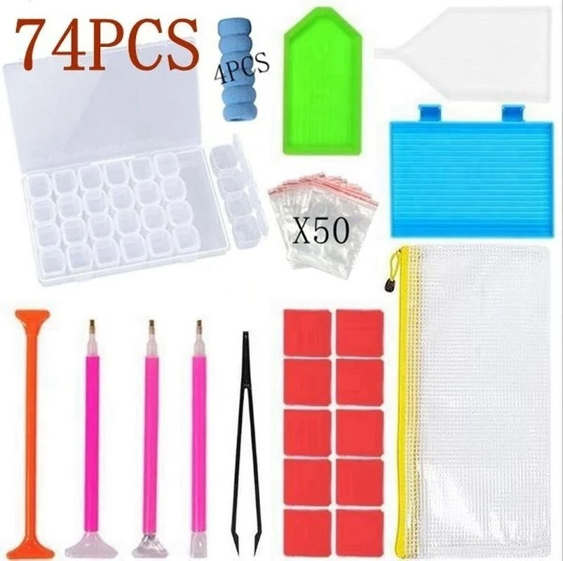 8/54/74/75/111Pcs 5D Diamond Painting Tool Accessories Set DIY Cross Stitch  Diamond Painting Tool Kit Adult or Children Diamond Embroidery Tool Box