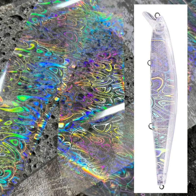 100CM Fisch Band Klar Transparent Heißer Wärme Stanzen Folie Angeln Locken Jigs Köder Löffel Holographische Papier Zubehör Laser Film