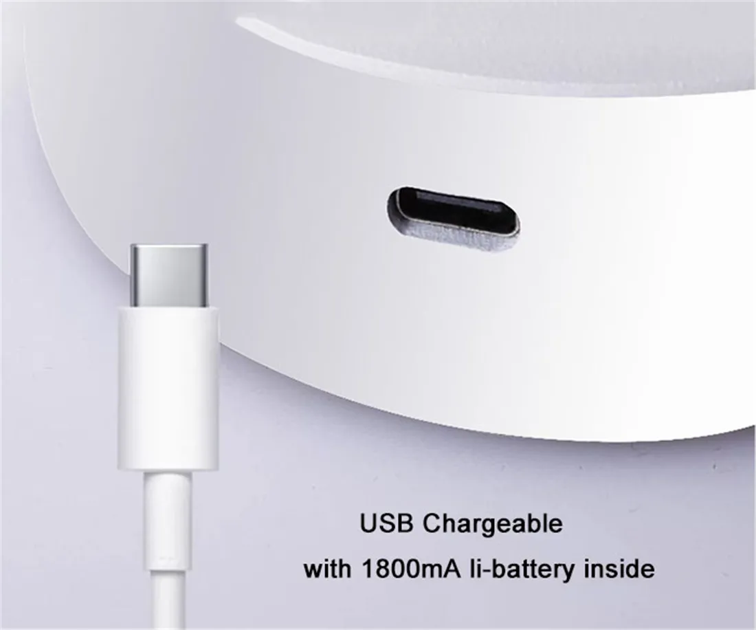 마그네틱 베이스 USB 충전식 LED 무선 벽 조명 터치 스위치 블랙 화이트 자석 독서용 디밍이 가능한 침대 옆 램프