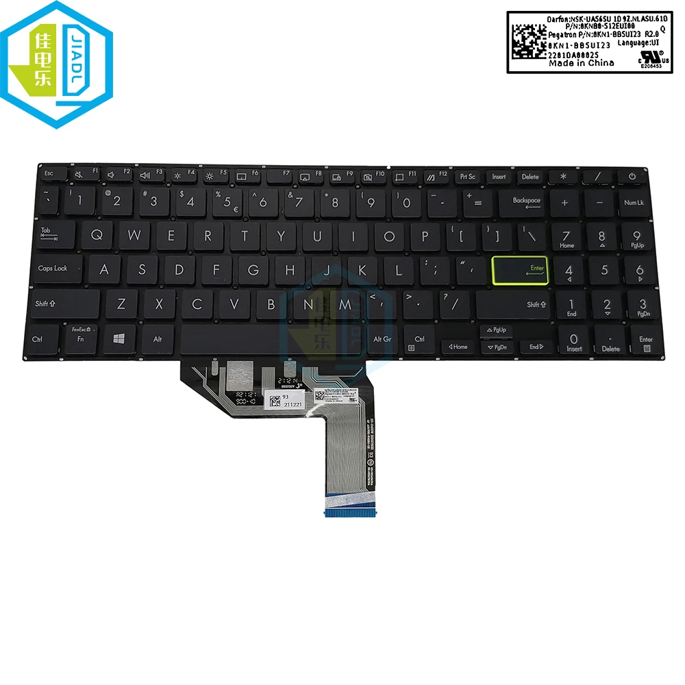 Backlight us ui Azerty Teclado Francês Asus S15 S533 S533fa-ds74 M513 Vivobook X513 X513ep-bq X513ua X513ea-bq653 510gla00