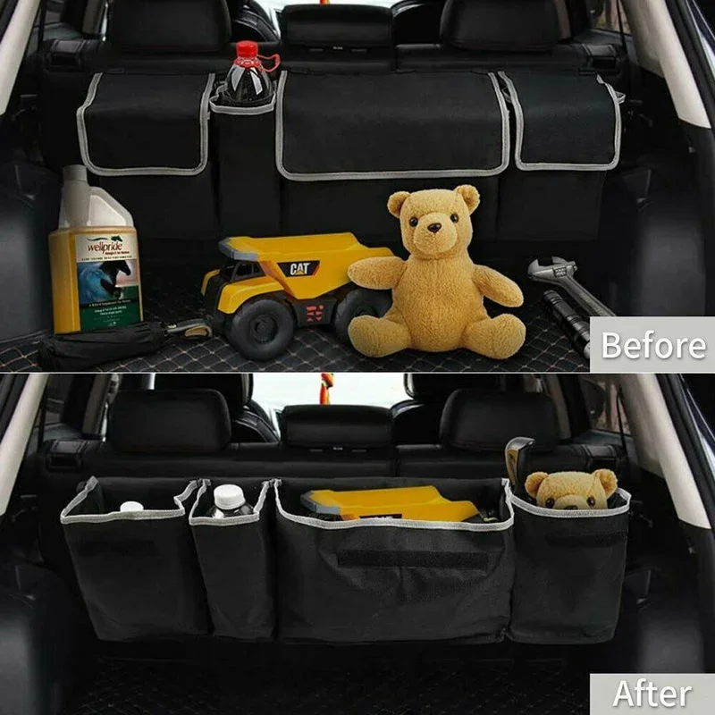 

Outdoor Universal Car Storage Bag Trunk Back Seat Car Organizer Between Seats Save Space Pocket Shape Bag Rear Seats Organizer