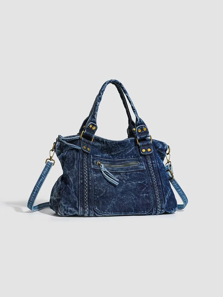 Denim Shoulder Bag Vintage Handbags Fashion Crossbody Bag for Women Work Shopping Travel Daily
