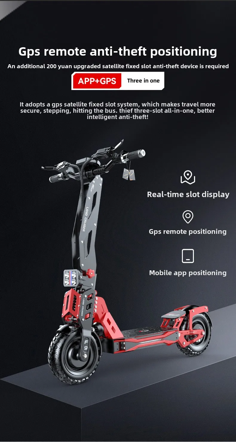 Folding Electric Scooter, 1000W48V30AN Dual-Wheel Drive Long-Range Ultra-electric Scooter, adult Mountain Off-road Scooter