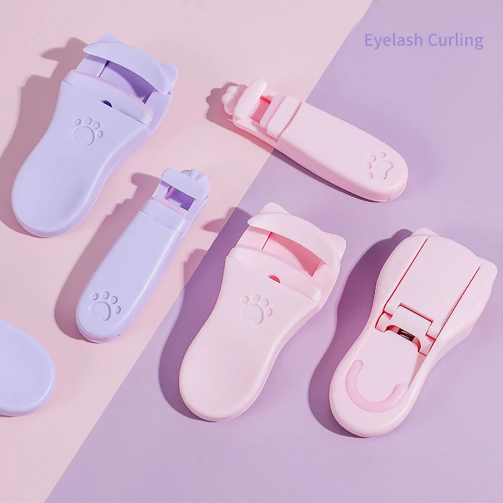

Professional Eyelash Curler Cute Cat Paw Big and Small Clips for Details Lasting Lashes Curling Portable Makeup Tool Accessories