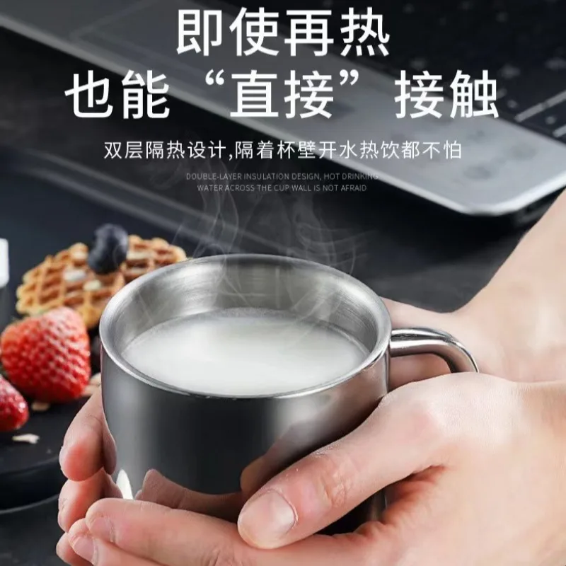 400ML Double-walled Stainless Steel Coffee Cup Cover Portable Travel Glass Pot Milk Tea