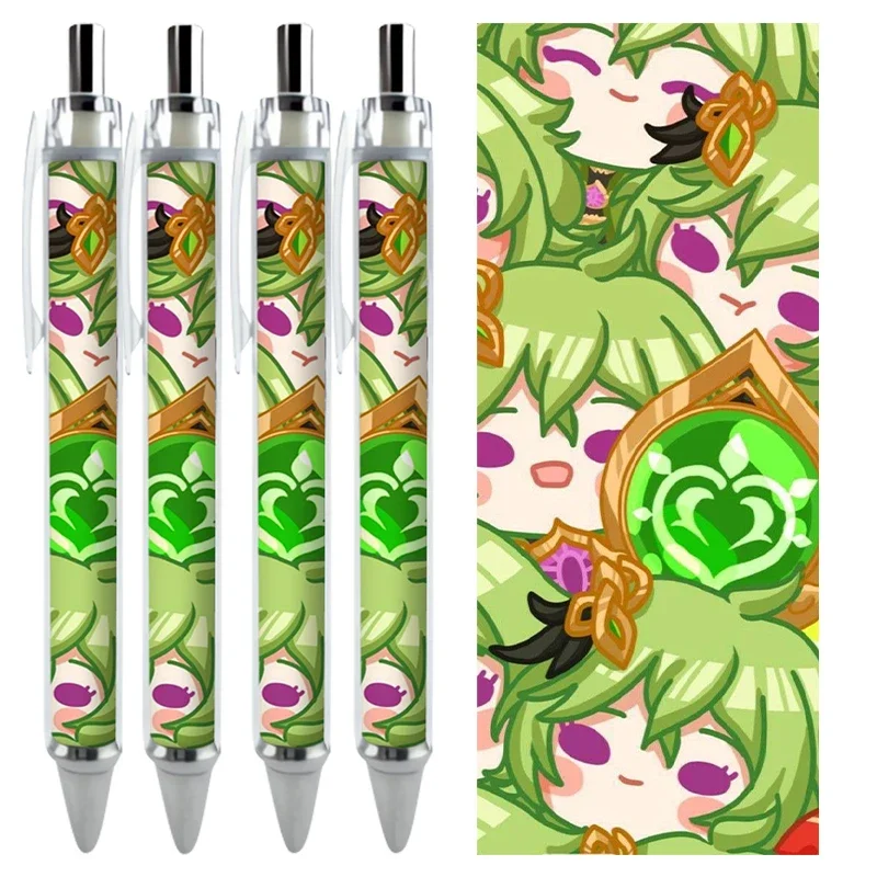 

2/4PCS Hot Game Impact Gel Pens Collei Kawaii Q Version HD Pattern Anime Stationery Black Refills Caneta School Supplies