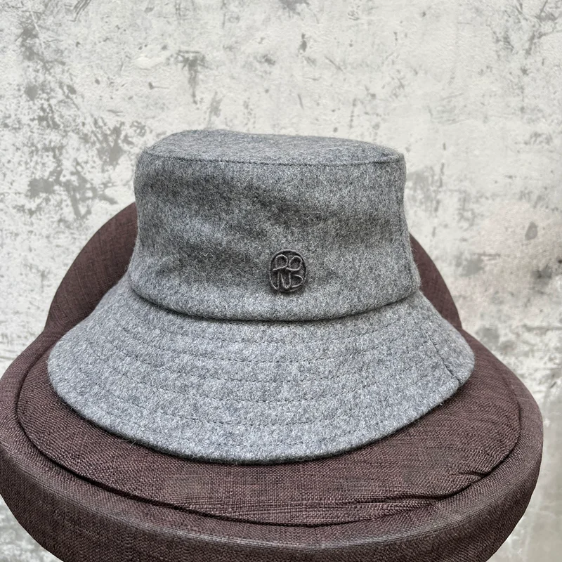 

2023 New Arrival Grey Monogram Embellished Bucket Hat For Women