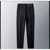 Simple Classic pure black jeans men's elastic soft slim-fitting small straight fashionable all-match office business casual pant 5