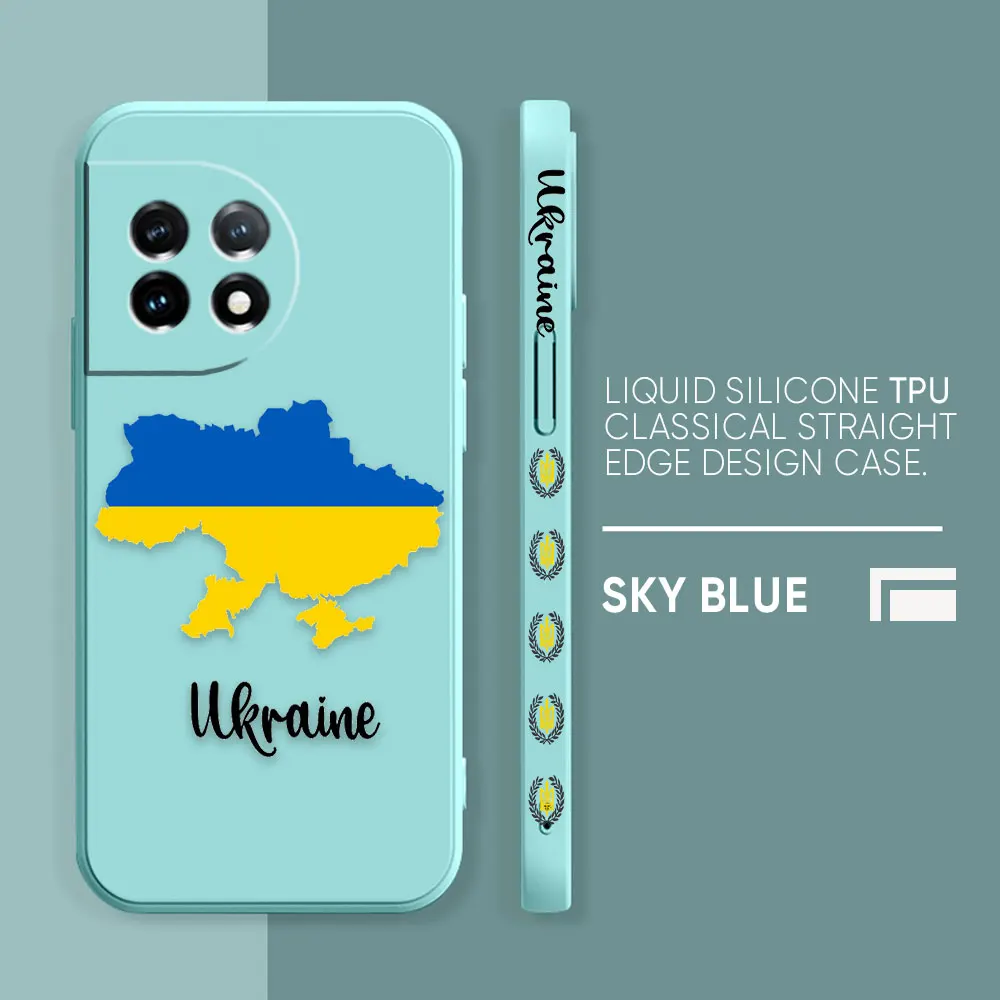 Case For Oneplus 5 6 9 9R 8 8T 7 7T A3 2 2V NORD 3 2 Lite Pro Simple Liquid Silicone Case Flag Of Ukraine Insignia