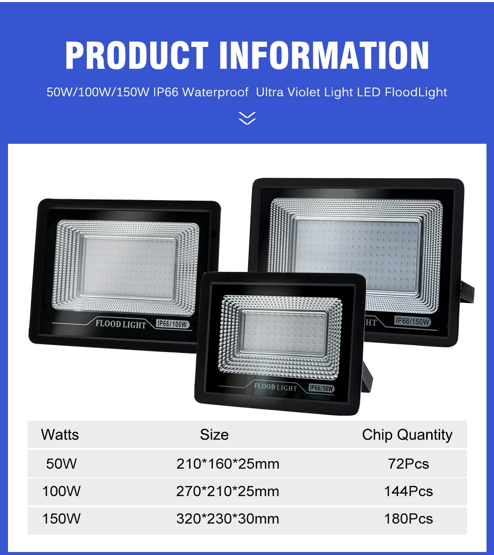 AC220V 50W UV-LED-Projektor mit LED-Chip SMD2835 für Bühnen-, Party- und Theater-Fluoreszenzbeleuchtung, violettes Licht – Detail 6