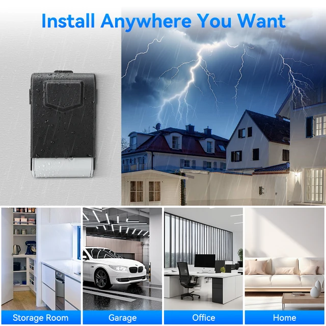 Wsdcam Wall Mounted Key Lock Box Large Capacity Security Lockbox 4 Digit Combination Outdoor Key Safe Box with LED Light 6