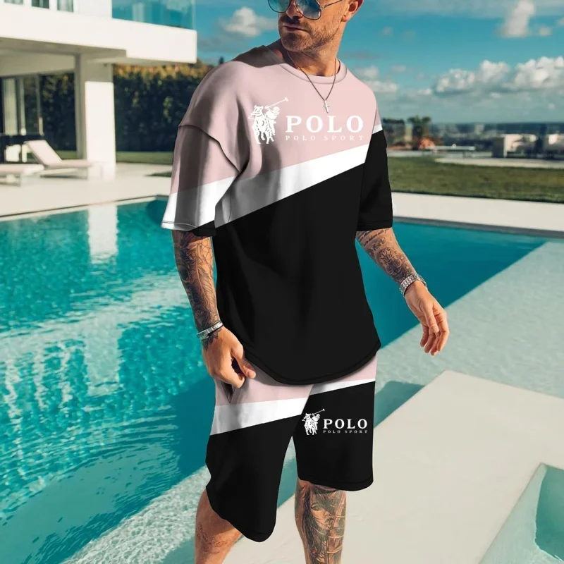 Stripe 2024 Summer Luxury Big Brand Stripe 3D Digital Printing Men's Suit Fashion Casual Wear Unisex Breathable Comfortable Men 4