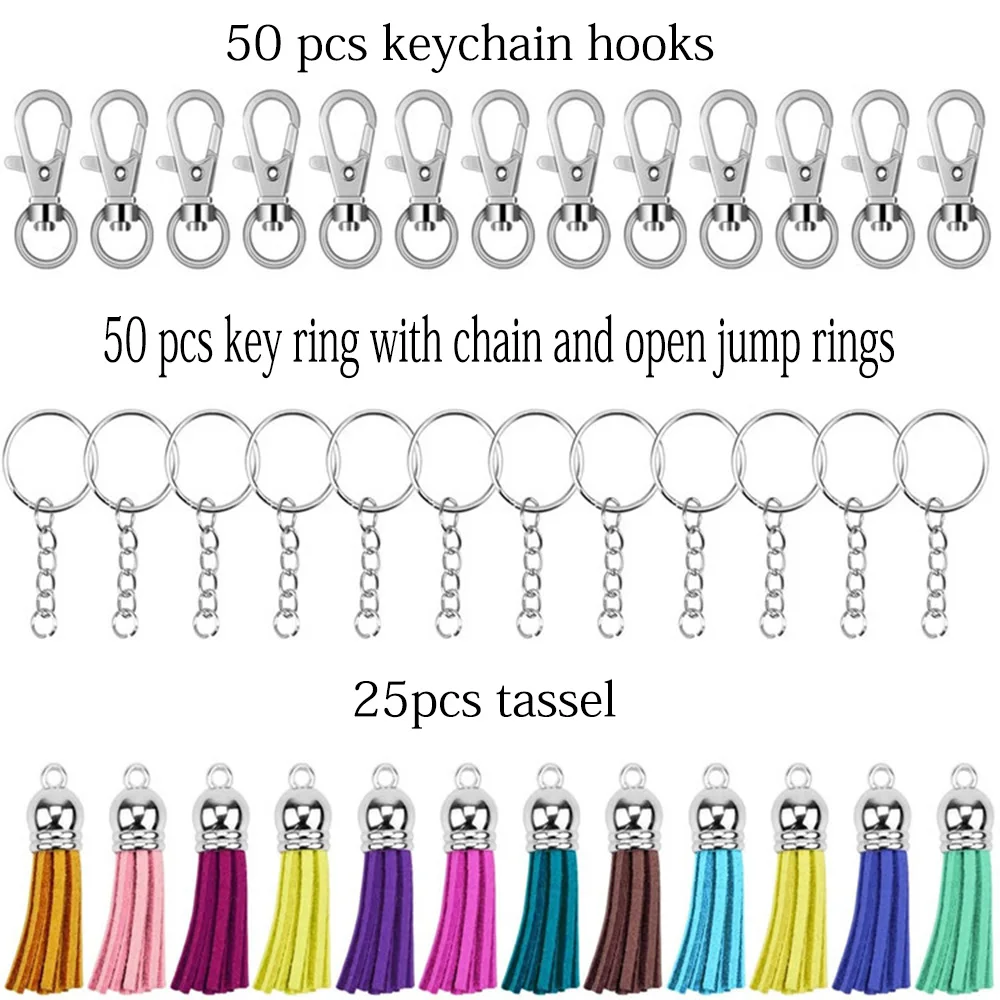 Hy200pcs Acrylic Keychain Blanks Clear Keychains Including Acrylic Blanks  Keychain Tassels Key Chain Rings Nail for DIY Keychain - AliExpress