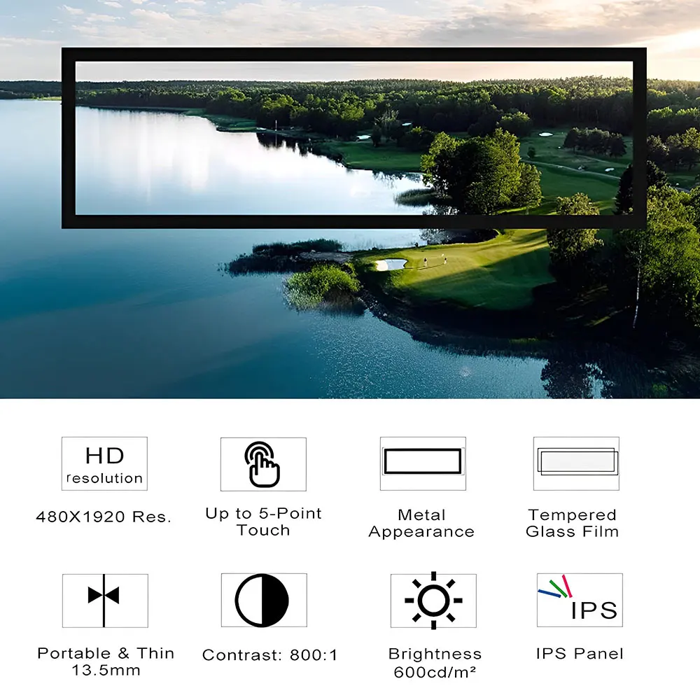 8.8 ġ  Ʈ LCD ȭ HDMI ȣȯ USB Ʈ 1920*480   AIDA64  ÷ CPU GPU SSD 