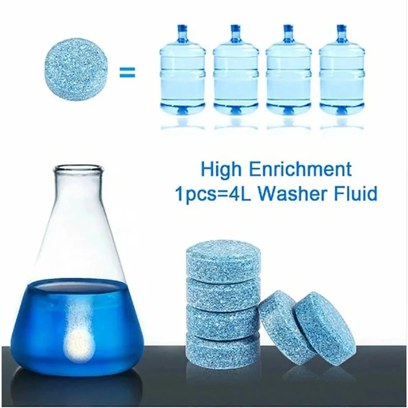 Windshield Cleaner Tablets Solid Cleaner Car Windscreen Cleaner Effervescent Tablet Auto Wiper Glass Solid Cleaning Concentrated Tablets Detergent 8PCS