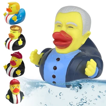 Novelty Trump Rubber Duck Bath Toy Rubber Duckies Trump Merchandise Funny Duck Toy US President Baby Toy for Kids Baby Gift 1