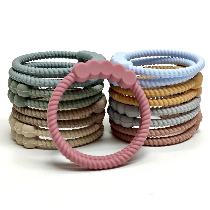 1/9pcs Children's Teether Silicone Animal Round Silicone Teether Teething Stick Baby Teething Bite Toys Bracelet