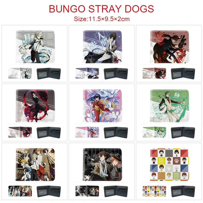 

Anime Bungo Stray Dogs Wallet Osamu Dazai Nakajima Coin Purse Short PU Lether Wallet Travel ID Credit Card Packet Wallet Purse B