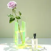 Unique Floral Container Compact Flower Pot Break Resistant Decorative Living Room Semitransparent Decorative Acrylic Vase 1