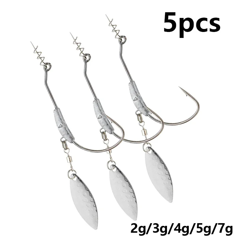 

FOCARP 5pcs Weighted Swimbait Hooks Twistlock Fishing Hooks for Soft Plastics Lures Worm Fishing Hooks for Saltwater Freshwater