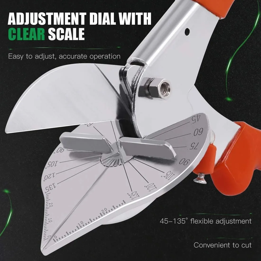 45 degree 135 degree edge angle Shear/multifunction angle scissors/wire slot cutter with 5 Replacement Blades and Spanner