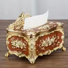 European Style Tissue Box, High-end Hotel Restaurant Napkin Extraction Box, Living Room Desktop Paper Extraction Storage Box 4