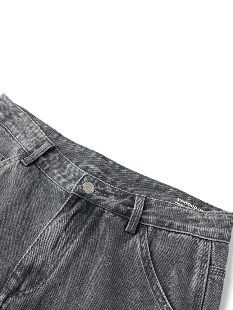 SIMWOOD 2025 Spring New Loose Tapered Jeans Men Plus Size Washed Vintage Denim Trousers 3